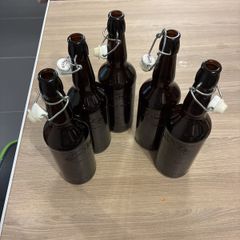 Set of 5 glass bottles kilner 0.75 litre