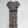 Pre Owned Savida Black & Cream Floral Midi Dress with Lace Detail Image 6