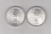 Canada, 2 X 5 Dollar 92.5% Silver Coins, Montreal Olympics 1976 ( In Captules ) (no. G10)