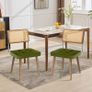 Dining Room Chairs, Set of 2, Upholstered Chairs with Faux Leather Seat, Breathable Rattan Backrest, Adjustable Feet and Sturdy Solid Wood Legs, Kitchen Chairs up to 150 kg, for Dining Room, Living Image 4