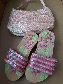 New genuine barbie glitter sandles and handbag