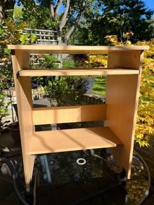 Study Desk and 2 straw chairs