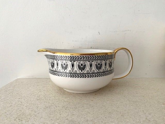 Vintage Crown Staffordshire Black Victoria Creamer