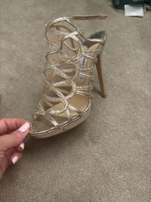 Light gold Champagne Jimmy Choo Platform sandals shoes