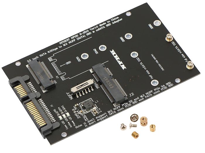 M.2 NGFF MSATA SSD to SATA 3.0 Adapter 2 in 1 Converter Card Hard Drive