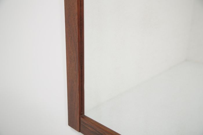 Vintage Swedish Minimalist Rosewood Mirror, 1960s