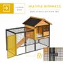 Rabbit Hutch Guinea Pig Hutch Wood-metal Elevated Guinea Pig House Pet Bunny Cage for Outdoor 122 x 63 x 92cm Light Yellow Image 4