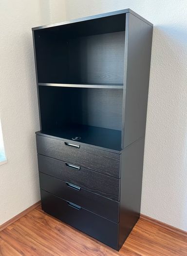 IKEA GALANT Office Storage Cabinet with Drawers and Shelving Black