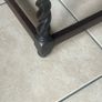 Rare antique low shoe changing bench. With celtic design embossed in the  leather Image 2