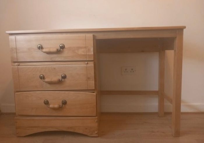 Beech Desk with 3 drawers