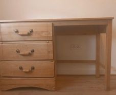 Beech Desk with 3 drawers