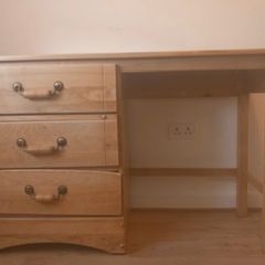 Beech Desk with 3 drawers