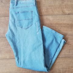 New M&S men's light blue stretch straight fit jeans W38 L29