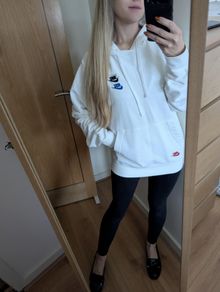 Jumper Nike Essential fleece+ multi logo hoodie in white ,MEN /Women size S small like new