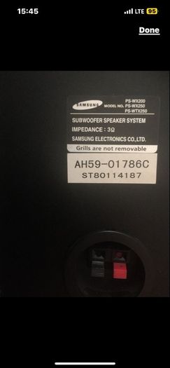 samsung HTX 250 subwoofer speaker