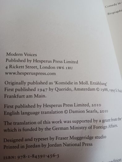 Hans Keilson / Comedy in a Minor Key/ 2010
