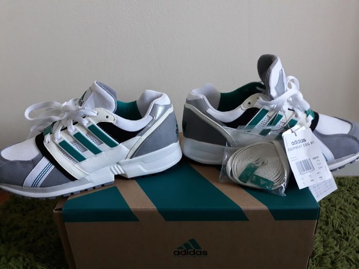 Adidas EQT Cushion 91 Consortium 30th Anniversary UK-7.5/EUR-41.5 G58101 Cloud White/Equipment Green/Core Black-2021