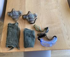 airsoft eye/face protection & camo scarves