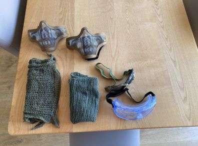 airsoft eye/face protection & camo scarves