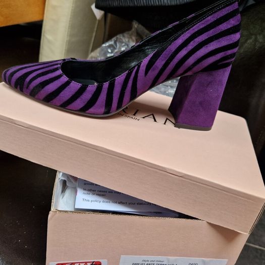 MARIAN womens black purple suede shoes bnwb