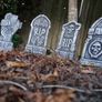 Set of 4 Tombstones Travestone - Grave Headstones Rip Halloween Party Polystyrene Decorations Prop Graveyard Image 4
