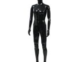Full Body Male Mannequin with Glass Base Glossy Black 185 cm