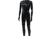 Full Body Male Mannequin with Glass Base Glossy Black 185 cm