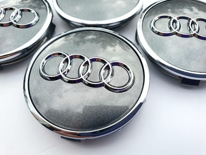 Set/4x 61mm AUDI Gloss GREY 3D alloy wheel centre caps cap 4M0601170JG3 Hub Cover