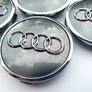 Set/4x 61mm AUDI Gloss GREY 3D alloy wheel centre caps cap 4M0601170JG3 Hub Cover Image 2