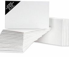 Blank Canvas (24 Pack) - 8 x 13cm (3 x 5 inches) - Pre Stretched Canvas Panel Boards - Suitable for Acrylic and Oil Painting