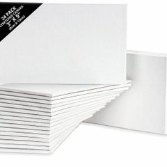Blank Canvas (24 Pack) - 8 x 13cm (3 x 5 inches) - Pre Stretched Canvas Panel Boards - Suitable for Acrylic and Oil Painting
