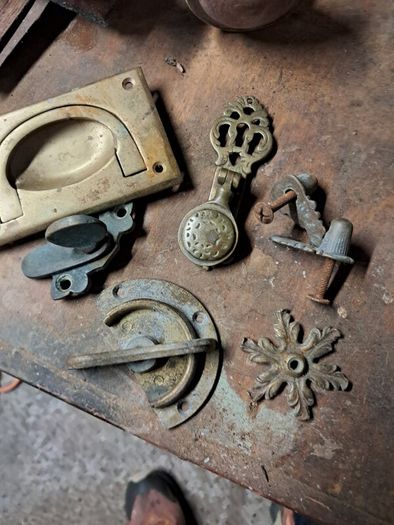 various  brass furniture pieces