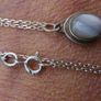Vintage 80s Round Moonstone Pendant Sterling Silver 925  Necklace 2,2g L9,5" Image 5