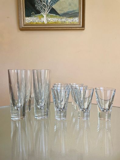 7 Mid Century "Italian Brunch" Crystal Glasses, 100ml, Short Cocktail