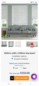 Blinds2go Voile Sheer white Roman blinds rrp150