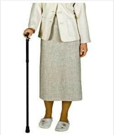 Folding Walking Stick, Black Floral