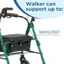 Lightweight Folding Four Wheel Rollator, Mobility Walker with Padded Seat, Lockable Brakes Portable Walker Image 2