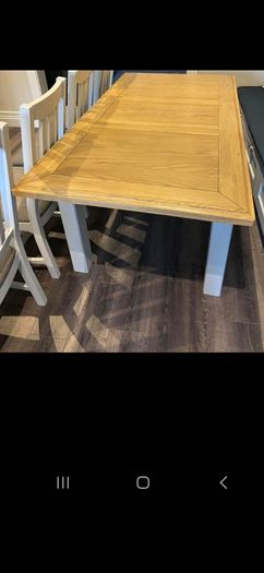 Dining table 125cm-165cm Grey Extendable Dining Table - Georgia