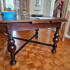 Antique Oak Dining Table and Chairs