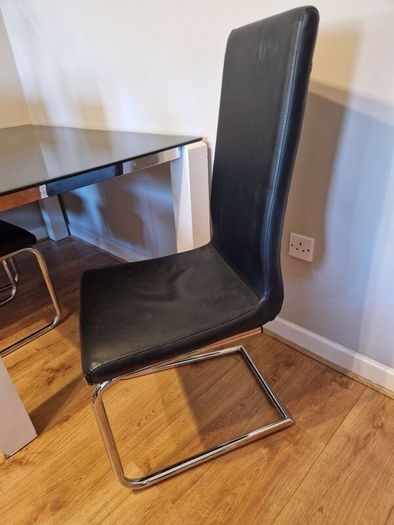 Modern Black Glass Dining Table