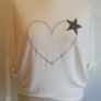 Carla Giannini Women's Angora Mix Top With Heart & Stars New With Tag White Image 3