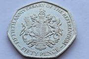 Gibraltar 50 pence 2017 coin - 50 Anniversary of the Referendum