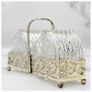 Vintage Midcentury Glass Coasters & Silver Holder-Set of Twelve Image 2