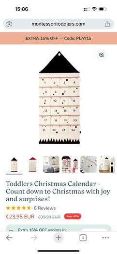 Toddlers Christmas Calendar Count down to Christmas with joy and surprises