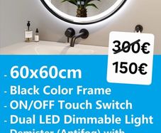 LED Bathroom Mirror Dual LED Demister Antifog