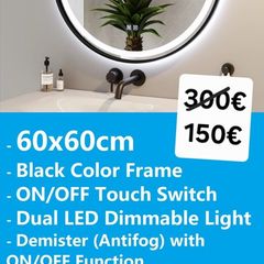 LED Bathroom Mirror Black Frame