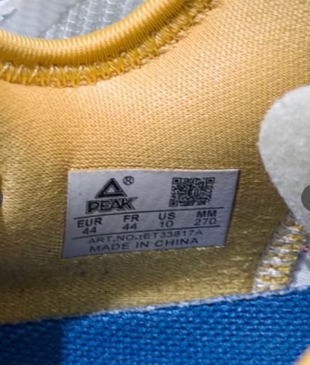 Peak basketball trainers - size US 10 / EU 44 / UK 9