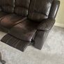 3 seater dark brown leather couch Image 2