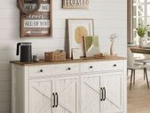 Vintage Country House Sideboard  Elegant Storage Cabinet with Sliding Doors, Adjustable Shelves, and Spacious Drawers
