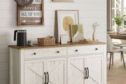 Vintage Country House Sideboard  Elegant Storage Cabinet with Sliding Doors, Adjustable Shelves, and Spacious Drawers